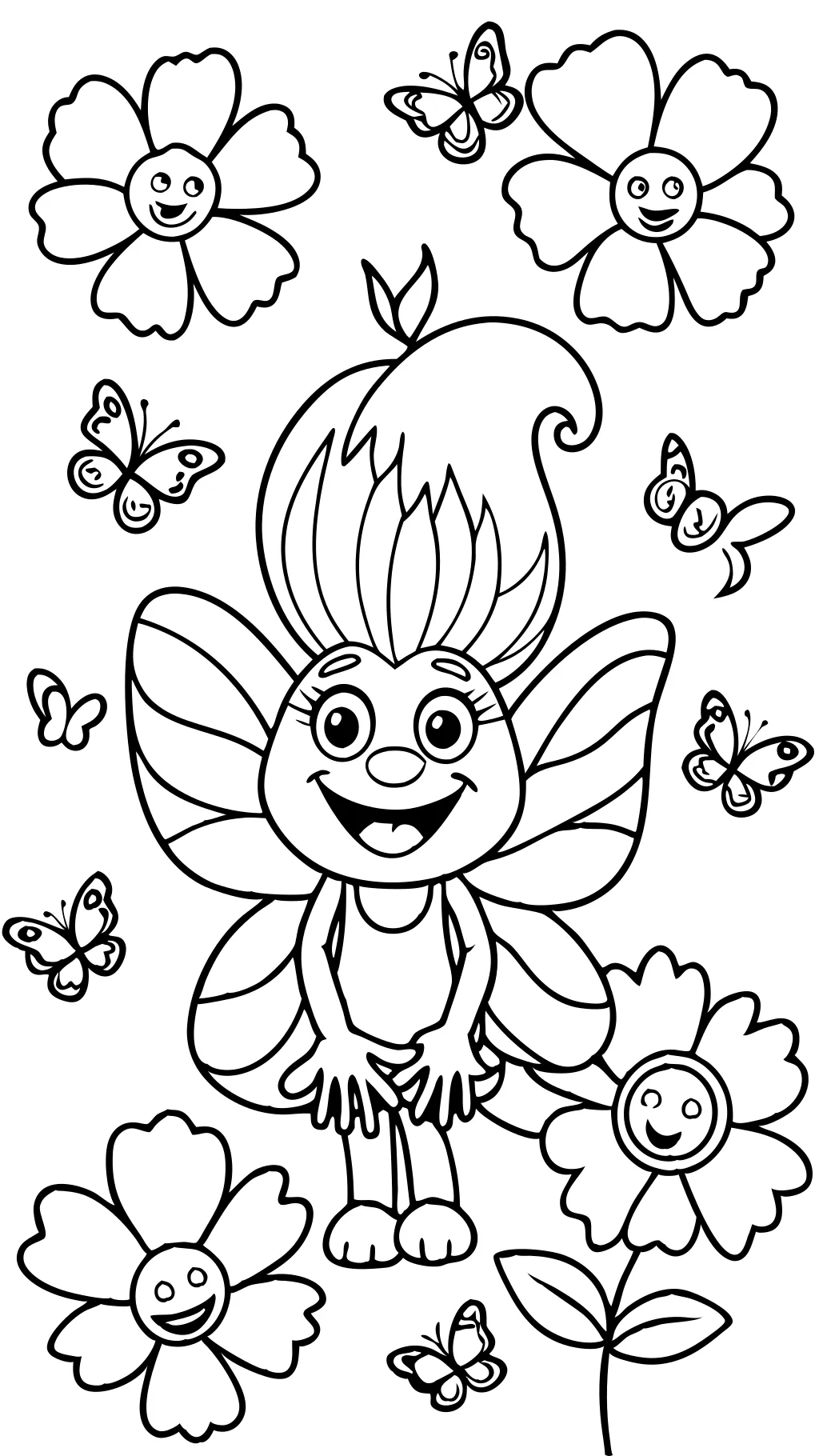 poppy troll coloring page